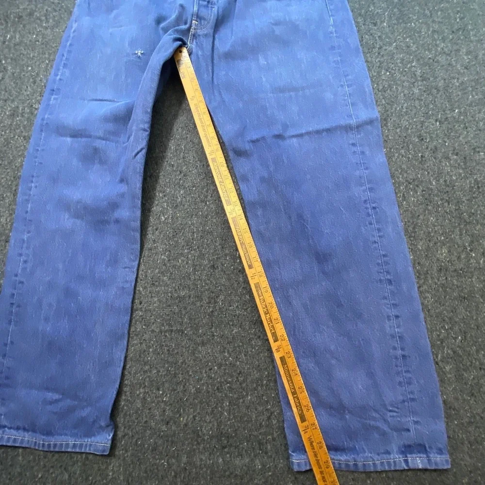 Levis Vintage Men 42x32 Blue Denim 501 Original Fit Button Fly Straight Jeans‎